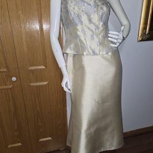 Elegant Cream and Silver Dress